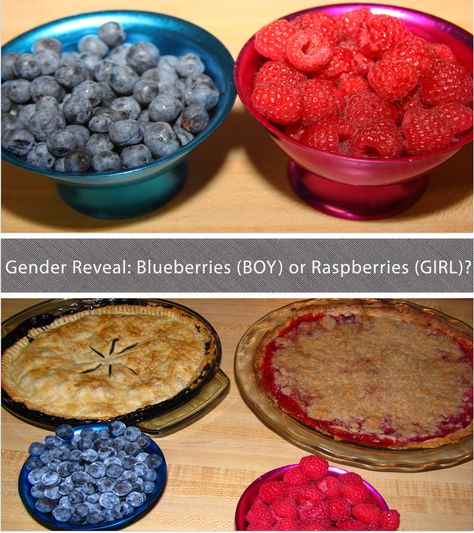 Gender Reveal Party with 2 great pie recipes: Raspberry Crumb and Blueberry Maple! Gender Reveal Food Ideas Appetizers, Reveal Party Food Ideas, Gender Reveal Party Food Ideas, Party Pies, Disney Gender Reveal, Gender Reveal Food, Baseball Gender Reveal, Gender Reveal Party Food, Gender Reveal Announcement