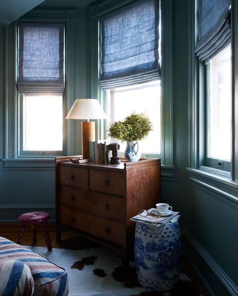 All Posts • Instagram Blue Color Drenched Bedroom, Custom Roman Shades, Wilmington Delaware, Blue Furniture, Victorian Home, Custom Window Treatments, Tone On Tone, Sneak Peak, A Magazine