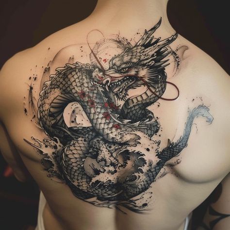 Dragon Tattoo Full Back, Dragon Tattoo Back, Full Back Tattoo, Lower Stomach Tattoos, Tato Naga, P Tattoo, Back Piece Tattoo, Dragon Tattoo For Women, Full Back Tattoos