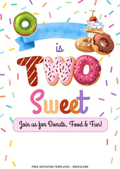 Two Sweet Birthday Invitation Template, Two Sweet Birthday Invitation Template Free, Two Sweet Invitation Template, Two Sweet Invitation, Two Sweet Birthday Invitation, Two Sweet 2nd Birthday, Cookie Themes, Candyland Invitations, Two Sweet Birthday