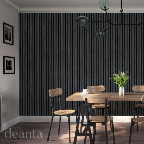 Product code   AWPDGA       Brand    Deanta        Colour   Dark Grey Ash       Material   Crown Cut American Dark Grey Ash       Finish   Fully Finished       Length   2400mm       Width   600mm       Thickness   21mm       Features   27mm wide slats, Sound-absorbing black felt backing board       Supplied as   As a single length or as panels         Description   The brilliant range of  Immerse Acoustic premium wall panelling  are an ideal choice for those wanting to transform their interior i Grey Wall Panelling, Acoustic Panelling, Plug Sockets, Dark Panels, Real Wood Floors, Dark Ash, Light Grey Walls, Wall Panelling, Wood Cladding