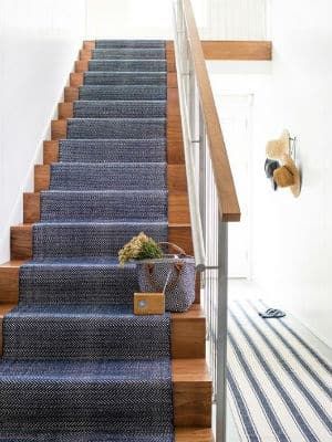 Stair Runner Installation, Carpeted Stairs, Staircase Runner, Stairs Makeover, Stair Case, Stylish Rugs, Up House, Stair Runner Carpet, Studio Mcgee