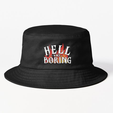 Get my art printed on awesome products. Support me at Redbubble #RBandME: https://www.redbubble.com/i/bucket-hat/Hell-Was-Boring-Goth-Sayings-by-CreepyCornerArt/154492932.S29A5?asc=u Goth Sayings, Skeleton Hat, Hats For Sale, Trucker Cap, Skeleton, Bucket Hat, Awesome Products, My Art, Baseball Hats