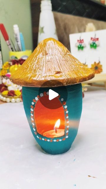 Diya Holders Diy, Diy Diyas Diwali, Diy Diyas, Diyas Diwali, Diya Holder, Instagram Diy, April 12, Artist Art, Art Diy