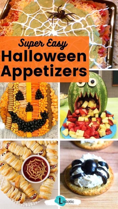 Halloween Appetizer Recipes, Easy Halloween Appetizers, Fun Halloween Appetizers, Halloween Appetizer, Halloween Appetizers Easy, Easy Halloween Snacks, Halloween Party Appetizers, Halloween Food Appetizers, Easy Halloween Party