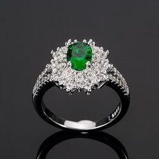 Wish - Shopping Made Fun Antique Emerald Ring, Antique Rings Vintage, Romantic Rings, Fleur Design, Romantic Jewellery, Detailed Ring, Zircon Ring, Emerald Stone, Emerald Gemstone