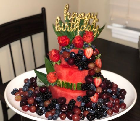 Non Sweet Birthday Cake Alternatives, No Cake Birthday Cake, Birthday Cake Alternatives For Adults, Cake Alternatives Birthday, Real Fruit Cake, Alternative To Birthday Cake, Healthy Birthday Cake Alternatives, Healthy Birthday Cake, Birthday Cake Alternatives