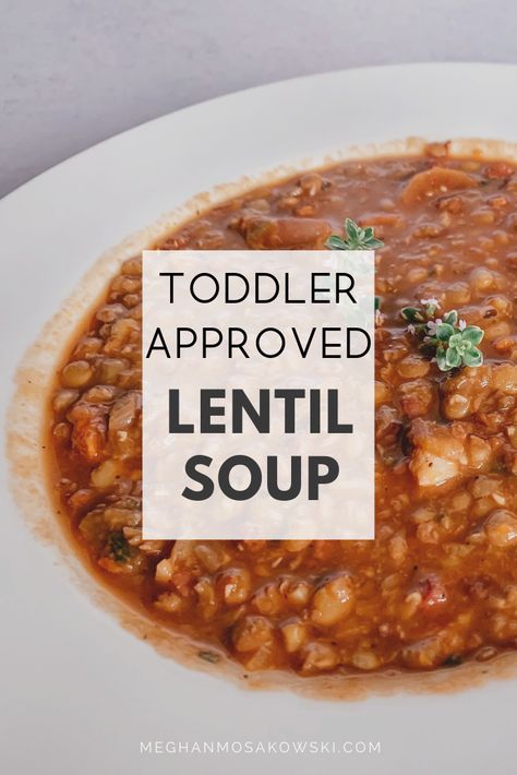 Lentil Toddler Recipes, Lentil Recipes For Toddlers, Lentils For Toddlers, Toddler Lentil Recipes, Lentils For Babies, Soup For Toddlers, Soup For Sick, Vegan Lentil Soup Recipes, Homemade Lentil Soup