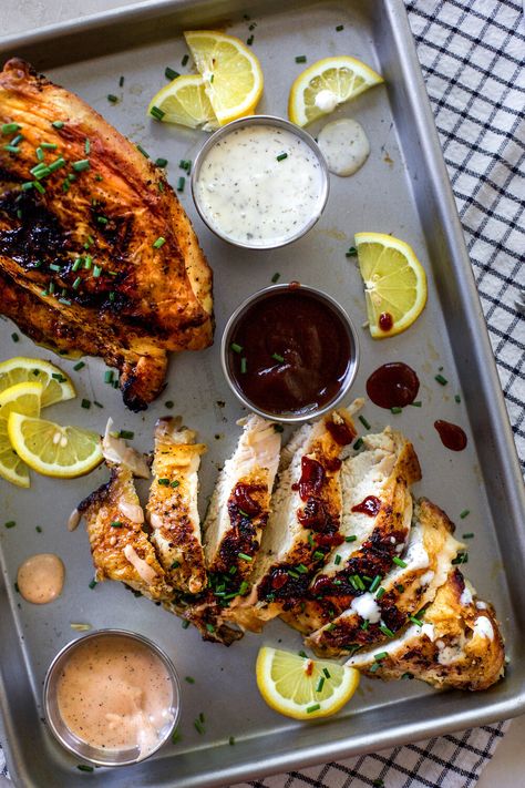 Grilled Bone In Chicken, Chicken Breast On The Grill, Grilled Split Chicken Breast, Bone In Chicken Breast Recipes, Split Breast Chicken Recipes, Bone In Chicken Breast, Split Chicken, Grilled Chicken Breast Recipes, Split Chicken Breast