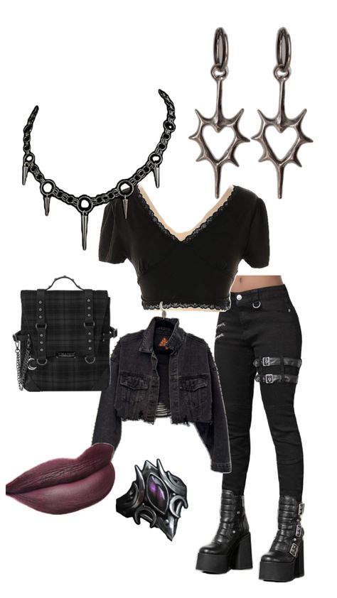 Goth Baddie, Witchy Outfits, Alt Outfits, Rocker Chic, Goth Outfits, Edgy Outfits, Baddie Outfits, New Wardrobe, Punk Fashion