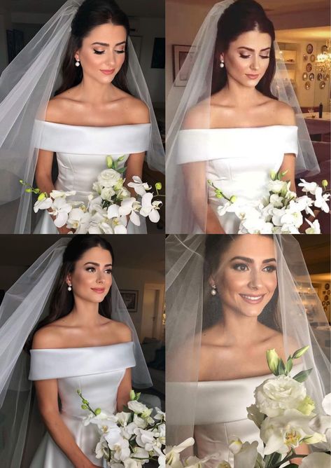 Voluminous Veil, Hair For Wedding, Classic Wedding Hair, Majlis Perkahwinan, Off Shoulder Wedding Dress, Bride Veil, Hair Half Up, Wedding Hairstyles With Veil, Wedding Dress With Veil