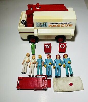 Vintage 1974 Fisher Price Adv People Lot (11 Pcs)+ Emergency Rescue Truck #303 | eBay Vintage Fisher Price Toys, 70s Toys, Child Hood, Happy Childhood, Fisher Price Toys, Childhood Nostalgia, Vintage Fisher Price, Loving Family, Toy Box