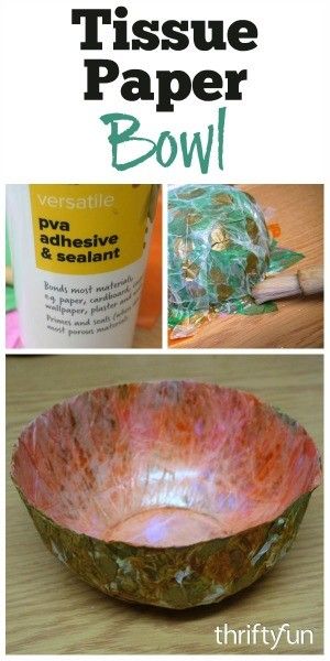 Paper Mache Recipe, Tissue Paper Art, Paper Bowl, Tissue Paper Crafts, Paper Mache Bowls, Paper Wall Decor, Diy Bowl, Art Therapy Projects, Art Bowls