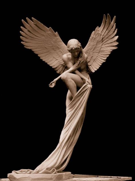 Amazing Figurative Sculpture Depicts an Ethereal Angel Unorganized Aesthetic, Benjamin Victor, Angel Sculpture Art, Ethereal Angel, Classic Sculpture, Greek Statues, Angel Statue, Martin Parr, Rennaissance Art