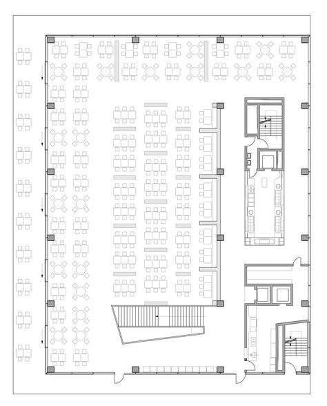 Gallery of Roche Canteen / EXH Design - 20 Restaurant Plan Design, Cafeteria Plan, Campus Landscape Design, Factory Layout, Canteen Design, Restaurant Floor Plan, Floor Plan Ideas, Cafeteria Design, Restaurant Plan