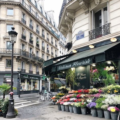 Beautiful flower shop in Paris streets Paris Shopping Street, Paris Flowers, Flower Shop Decor, Aesthetic Header, The Language Of Flowers, French Flowers, Paris Summer, Instagram Paris, French Street