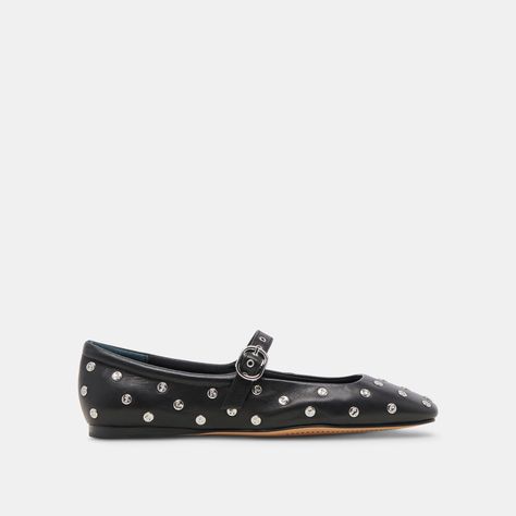 REYES STUD BALLET FLATS BLACK LEATHER Studded Ballet Flats, Ballet Flats Black, Studded Flats, Leather Socks, Black Ballet Flats, Ballet Flat, Ballet Flats, Shoes Flats, Leather Upper