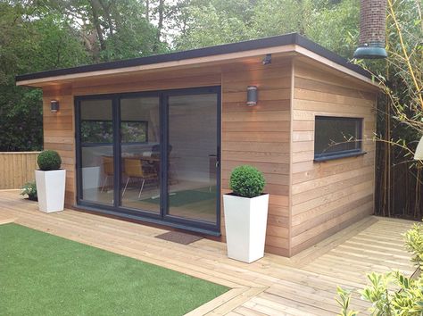 Small Garden Office, Pola Cat Dinding, Garden Office Shed, Poole Dorset, Insulated Garden Room, Office Shed, Garden Room Ideas, Garden Pods, Garden Home Office