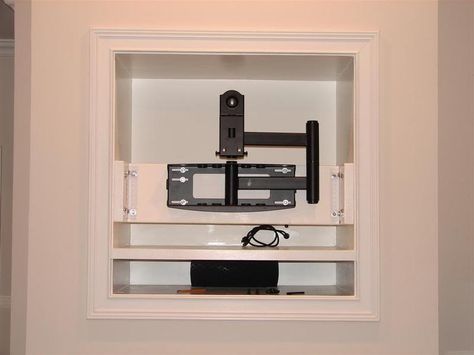 My Story: How I eliminated my "tv niche" above the fireplace - This is definitely my first "1st world problem" - but very cool idea. Folding Screen Diy, Tv Niche, Tv Above Fireplace, Hide Tv, Tv Nook, Tv Over Fireplace, Hidden Tv, White Chairs, Corner Fireplace