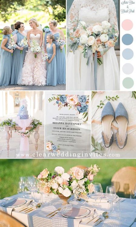 Light Blue and Blush Pink Wedding Colors for Spring Summer 2022 – Clear Wedding Invites Blush Light Blue Wedding, Pale Pink And Light Blue Wedding, Cornflower Blue And Blush Wedding, Dusty Blue Sage Pink Wedding, Dusty Blue And Light Pink Wedding Theme, Powder Blue Wedding Palette, Blue And Pink Summer Wedding, Light Blue Bridesmaid Dresses Pink Flowers, Dusty Blue Peach Blush And Cream Wedding