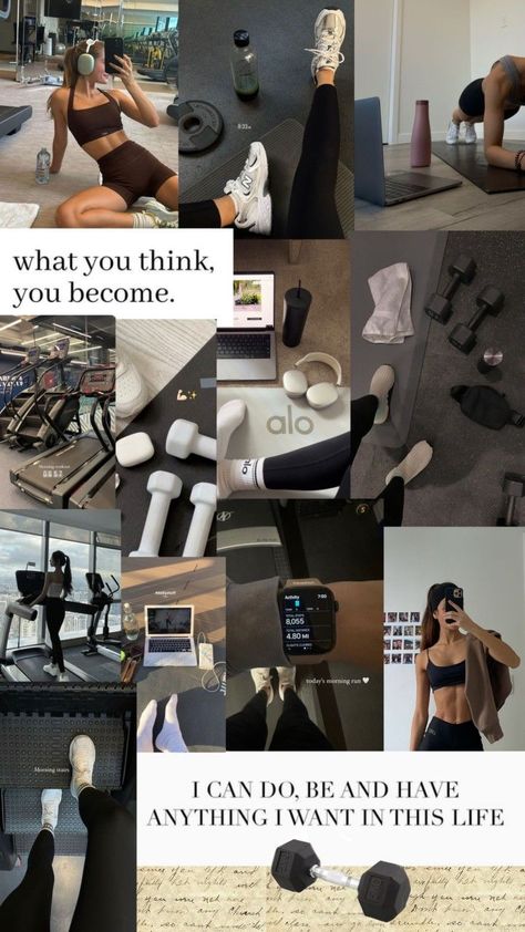 Health Lifestyle Aesthetic, Motivation Mood Board, Workout Aesthetic Motivation, Higher Version Of Yourself, Wallpaper Fitness, Productive Lifestyle, Fitness Motivation Wallpaper, Fitness Vision Board, Fitness Wallpaper