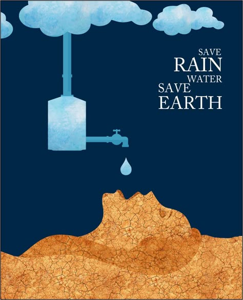 Save Rain Water, Water Conservation Poster, تلوث المياه, Rain Water Harvesting, Save Water Poster Drawing, Save Water Poster, Water Harvesting, Water Scarcity, Drawing Competition