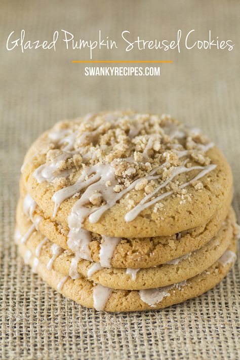 Glazed Pumpkin Sugar Cookies Recipe Photo Streusel Cookies, Pumpkin Icing, Pumpkin Streusel, Pumpkin Sugar Cookies, Pumpkin Pudding, Lemon Sugar Cookies, Pumpkin Recipes Dessert, Streusel Topping, Pumpkin Flavor