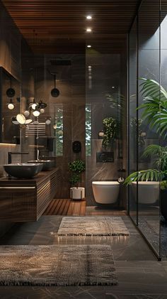 Glass Washroom Design, Modern Washroom, Classy Bathroom, Dark Bathrooms, Zen Bathroom, تصميم داخلي فاخر, Bathroom Design Inspiration, Bathroom Design Decor, Hus Inspiration