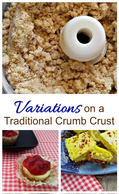 Variations on a traditional Crumb Crust Crumb Crust, Pie Crust Dessert, Types Of Pie, Unique Desserts, Cookie Crumbs, Breakfast Cookies, Best Dessert Recipes, Fruit Desserts, Cookie Desserts