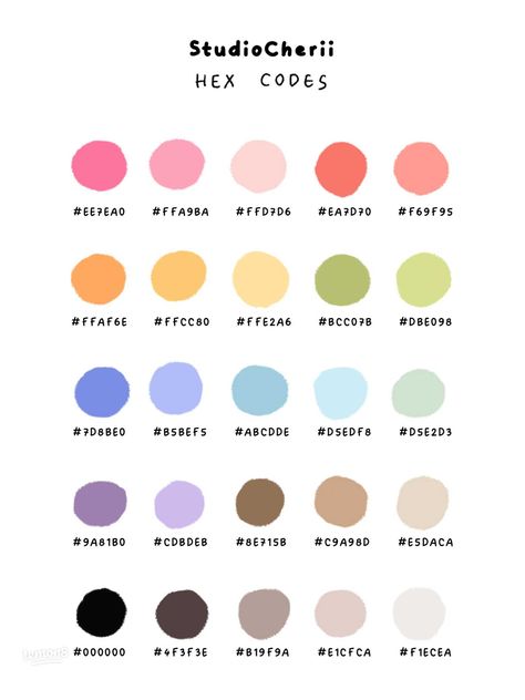 goodnotes hex colors! 🎨 | Gallery posted by studiocherii | Lemon8 Color Coding Notes, Flat Color Palette, Rgb Color Codes, Ipad Essentials, Hex Color Palette, Hex Codes, Hex Color Codes, Pastel Colour Palette, Theme Color