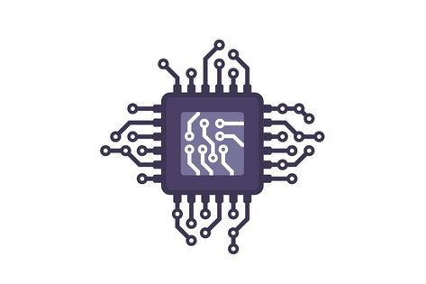 Digital Processor Icon. CPU Micro Chip. Vector illustration Micro Chip, Universal Language, The Ordinary, Flash, Beauty