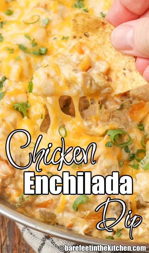 Crockpot Chicken Enchilada Dip, Enchilada Dip Crockpot, Chicken Enchiladas Dip, Gluten Free Chicken Enchiladas, Green Chili Chicken Enchiladas, Enchilada Dip, Chicken Enchilada Dip, Crockpot Chicken Enchiladas, Tortilla Chip