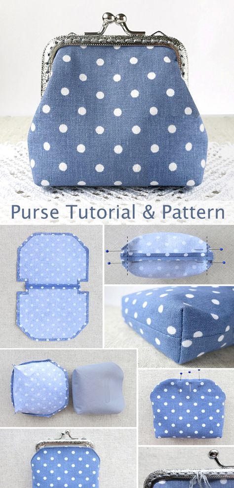 Clasp Coin Purse Tutorial Dompet Koin Diy, Pochette Diy, Coin Purse Pattern, Coin Purse Tutorial, Trendy Sewing Projects, Trendy Sewing Patterns, Sac Diy, Purse Tutorial, Sewing Projects Clothes