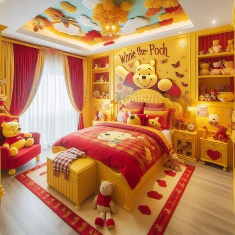 Winnie The Pooh Bedroom Ideas, Winnie The Pooh Bedroom, Pooh Bedroom, Sister Bedroom, Winnie The Pooh Decor, Baby Room Closet, Winnie The Pooh Honey, Winnie The Pooh Themes, Cool Room Designs