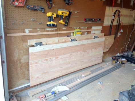 Making a Heavy Duty Folding Garage Workbench Workbench Organization, Workbench Top, Industrial Workbench, Workbench Designs, Garage Workbench, Folding Workbench, Garage Workshop Organization, Woodworking Garage, Workbench Plans Diy