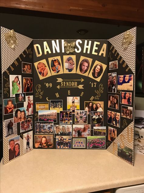 Graduation Tri Fold Board Ideas, Trifold Senior Board Ideas, Senior Trifold Board Ideas Cheer, Grad Party Poster Board Ideas, Graduation Trifold Board Photo Displays, Senior Night Trifold Board, Tri Fold Poster Board Ideas, Birthday Poster Board Ideas, Senior Board Ideas Sports