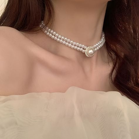 Temu kedvező áron jó termékek, új ügyfeleknek az első rendelés ingyenes szállítással Style Pearl Necklace, Aesthetic Accessories, Layered Pearl Necklace, Bride Necklace, Crystal Fashion, Faux Pearl Earrings, Prom Jewelry, Wedding Dress Accessories, Pearl Choker Necklace