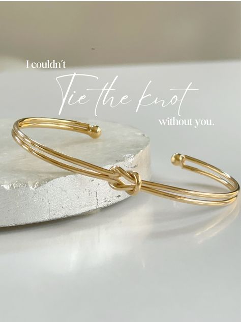 Gold Knot Bracelet, Mother Daughter Gifts, Perfect Wedding Gift, Knot Bracelet, Wedding Jewelry Bracelets, Tie The Knot, Friendship Gifts, Bridesmaid Proposal, Love Bracelets