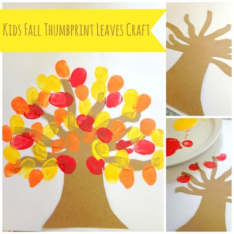 Check out this great easy craft & homeschool lesson in one! Kids Fall Thumbprint Leaves Craft is perfect for your fall leasson plans! Leaf Crafts Kids, Leaves Crafts, Høstaktiviteter For Barn, Leaves Craft, Activities For Elementary Students, Fall Crafts For Toddlers, September Crafts, Autumn Leaves Craft, November Crafts