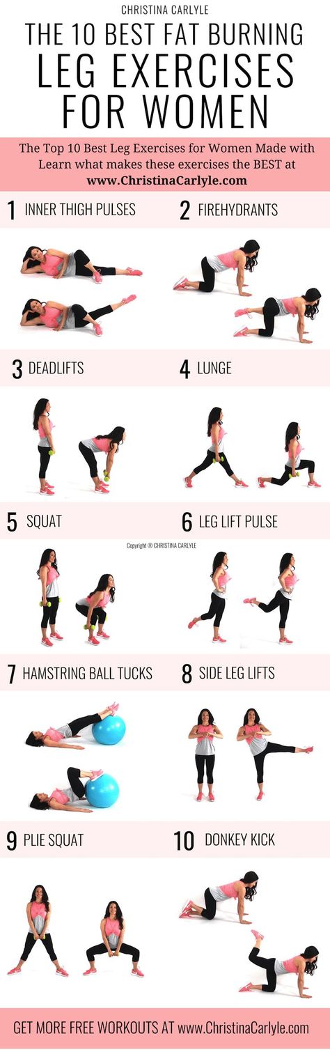 The Best Leg Exercises for Women that tone the legs, slim down the thighs, and burn leg fat fast. Learn what makes these the best leg exercises and get a complete leg workout routine for women on the blog at: https://christinacarlyle.com/best-leg-exercises-women/ #legs #fitness Tone Legs And Buttocks, Reduce Buttocks, Best Leg Exercises For Women, Leg Exercises For Women, Best Leg Exercises, Leg Workout Women, Melissa Bender, Best Leg Workout, Leg Workout Routine