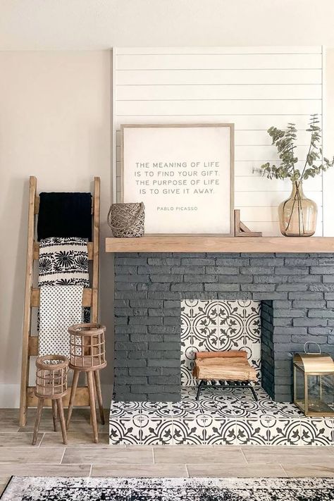 Free-spirited? Check out our boho styles. Boho Styl, East Nashville, Fireplace Remodel, Home Fireplace, Fireplace Makeover, A Living Room, Floor Decor, Home Fashion, House Inspiration