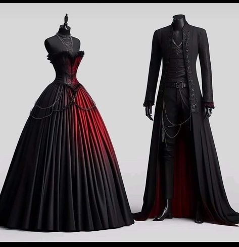 Vampire Inspired Wedding Dress, Black And Red Wedding Dresses The Bride, Blood Red Prom Dress, Gothic Formal Wear, Blood Red Wedding Dress, Dark Fantasy Gown, Black And Red Wedding Dress, Red And Black Wedding Dress, Goth Wedding Dress