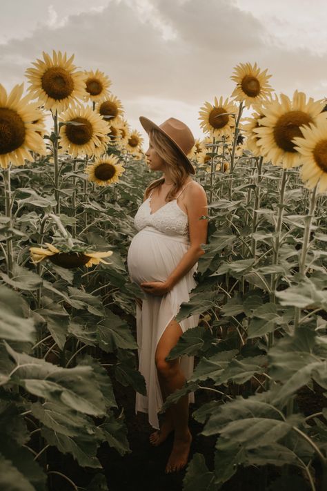 Sunflowers Maternity Photoshoot, Sun Flower Maternity Shoot, Maternity Photo Shoot Ideas Sunflowers, Sunflower Photoshoot Maternity, Sunflower Pregnancy Photoshoot, Maternity Shoot Sunflower Field, Maternity Photos Sunflower Field, Sunflower Field Pregnancy Announcement, Sunflower Pregnancy Photos