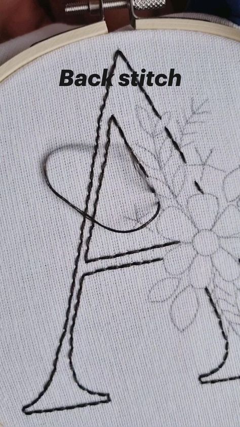 Back stitch Hand embroidery in 2022 | Digital embroidery patterns, Embroidery and stitching, Stitch Hand Embroidery Letters, Bone Bordado, Basic Hand Embroidery Stitches, Embroidery Stitches Beginner, Simple Hand Embroidery Patterns, Embroidery Lessons, Stitching Embroidery, Diy Embroidery Patterns, Basic Embroidery Stitches