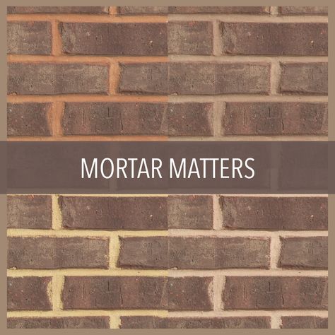 Mortar matters more than you think! After falling in love ❤️ with your brick choice, you don’t want to choose a mortar that falls flat of your expectations. Check out the mortar tool on our website to find a mortar that highlights the beauty of your brick: bit.ly/39Nszif Commercial Exterior, Brick Homes, Brown Brick, Brick Exterior, Black Brick, North Georgia, Brick And Mortar, Red Bricks, Exterior Brick