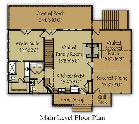 Small Lake House Plans - Bing Images - Interesting layout! Mountain Cabin Floor Plans, Small Lake House Plans, Small Mountain Cabin, Small Lake Houses, Cottage Floor Plan, Cabin Plans With Loft, Tailgate Bench, Cabin Plan, Small Cabin Plans