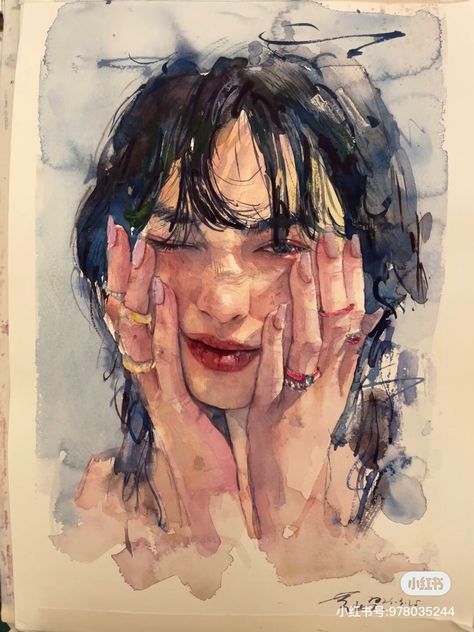 Watercolor Portrait Painting, Seni Cat Air, 인물 드로잉, My Hope, 수채화 그림, Lukisan Cat Air, Watercolor Art Lessons, Arte Inspo, Arte Sketchbook