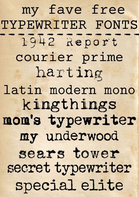 a collection of free typewriter fonts via www.theshabbycreekcottage.com Free Typewriter Font, Typewriter Fonts, Konst Designs, Tattoo Schrift, Typewriter Font, Diy Tattoo, Fancy Fonts, Favorite Fonts, Small Tattoo