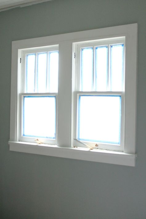 Elizabeth Burns Design | Adding Shaker Style Trim to Restored Windows Shaker Window Trim, Shaker Style Trim, Window Trim Ideas Interior, Window Trim Styles, Craftsman Window Trim, Diy Window Trim, Farmhouse Trim, Interior Window Trim, Trim Ideas