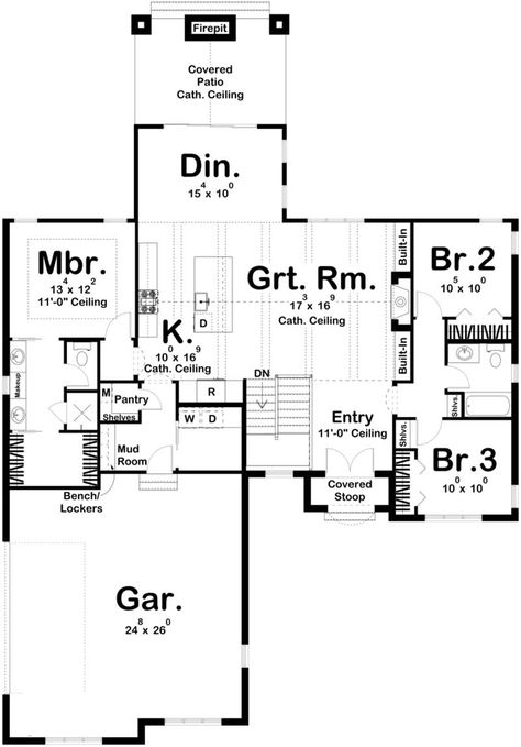 Cottage House Plan - 3 Bedrooms, 2 Bath, 1697 Sq Ft Plan 52-525 1600 Sq Ft House Plans, Tan Siding, 1700 Sq Ft House Plans, Advanced House Plans, Unique House Plans, House Plans With Photos, House Plans 3 Bedroom, Cottage Style House Plans, Ranch House Plan